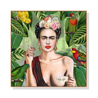 Thumbnail for Wall Art 50cmx50cm Self Portrait by Frida Kahlo Wood Frame Canvas