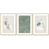 Thumbnail for Wall Art 40cmx60cm Abstract body and leaves 3 Sets Gold Frame Canvas