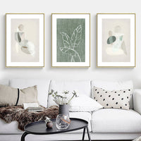 Thumbnail for Wall Art 40cmx60cm Abstract body and leaves 3 Sets Gold Frame Canvas