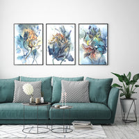 Thumbnail for Wall Art 40cmx60cm Watercolor Style Abstract Flower 3 Sets Black Frame Canvas