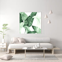 Thumbnail for Wall Art 60cmx60cm Tropical Leaves Square Size White Frame Canvas