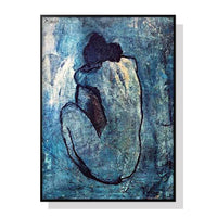 Thumbnail for Wall Art 50cmx70cm Blue Nude by Pablo Picasso Black Frame Canvas