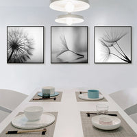 Thumbnail for 50cmx50cm Botanical dandelions 3 Sets Black Frame Canvas Wall Art