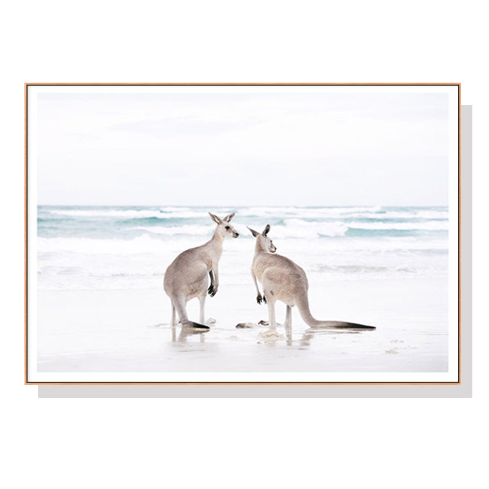 60cmx90cm Kangaroo Wood Frame Canvas Wall Art