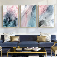 Thumbnail for 40cmx60cm Colorful Ink Abstract 3 Sets Gold Frame Canvas Wall Art