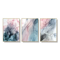 Thumbnail for 40cmx60cm Colorful Ink Abstract 3 Sets Gold Frame Canvas Wall Art