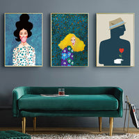 Thumbnail for 40cmx60cm Modern Figure 3 Sets Gold Frame Canvas Wall Art