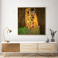 Thumbnail for 50cmx50cm Kissing by Gustav Klimt Gold Frame Canvas Wall Art