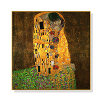 Thumbnail for 70cmx70cm Kissing by Gustav Klimt Gold Frame Canvas Wall Art