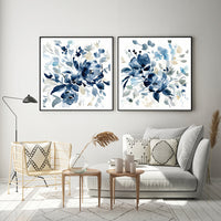 Thumbnail for 50cmx50cm Indigo Garden By Carol Robinson 2 Sets Black Frame Canvas Wall Art