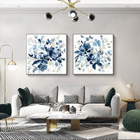 Thumbnail for 50cmx50cm Indigo Garden By Carol Robinson 2 Sets Black Frame Canvas Wall Art