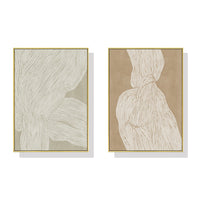 Thumbnail for 50cmx70cm Abstract Line 2 Sets Gold Frame Canvas Wall Art