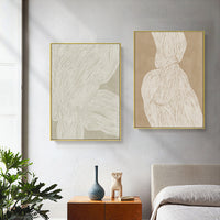 Thumbnail for 50cmx70cm Abstract Line 2 Sets Gold Frame Canvas Wall Art