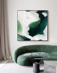 Thumbnail for 50cmx50cm French Abstract Green Black Frame Canvas Wall Art