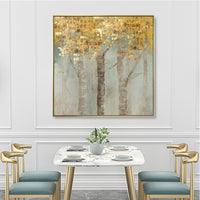 Thumbnail for 50cmx50cm Golden Leaves 2 Sets Gold Frame Canvas Wall Art