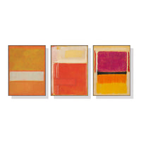 Thumbnail for 40cmx60cm Colourful 3 Sets By Mark Rothko Black Frame Canvas Wall Art