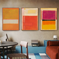 Thumbnail for 60cmx90cm Colourful 3 Sets By Mark Rothko Black Frame Canvas Wall Art