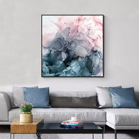 Thumbnail for 50cmx50cm Marbled Pink Grey Black Frame Canvas Wall Art