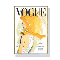 Thumbnail for Wall Art 90cmx135cm Vogue Girl Gold Frame Canvas