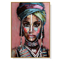 Thumbnail for Wall Art 80cmx120cm African woman II Gold Frame Canvas