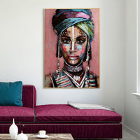 Thumbnail for Wall Art 80cmx120cm African woman II Gold Frame Canvas