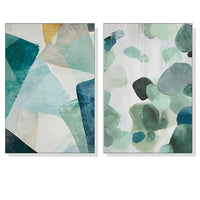 Thumbnail for Wall Art 70cmx100cm Green Marble 2 Sets White Frame Canvas