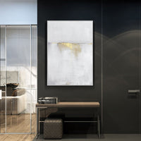 Thumbnail for Wall Art 70cmx100cm Abstract gold white single II White Frame Canvas