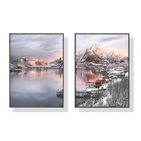 Thumbnail for Wall Art 70cmx100cm Nordic Norway 2 Sets Black Frame Canvas