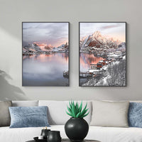 Thumbnail for Wall Art 70cmx100cm Nordic Norway 2 Sets Black Frame Canvas