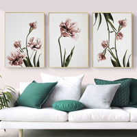 Thumbnail for Wall Art 60cmx90cm Tulip Flower 3 Sets Gold Frame Canvas