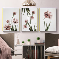 Thumbnail for Wall Art 60cmx90cm Tulip Flower 3 Sets Gold Frame Canvas