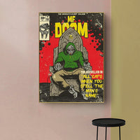 Thumbnail for Wall Art 70cmx100cm MF DOOM Music Gold Frame Canvas