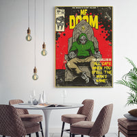 Thumbnail for Wall Art 70cmx100cm MF DOOM Music Gold Frame Canvas