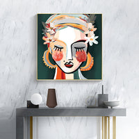 Thumbnail for Wall Art 100cmx100cm Sophie II Gold Frame Canvas