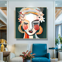 Thumbnail for Wall Art 60cmx60cm Sophie II Gold Frame Canvas