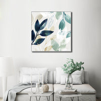 Thumbnail for Wall Art 60cmx60cm Watercolour style leaves 2 Sets White Frame Canvas