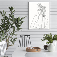 Thumbnail for Wall Art 90cmx135cm Line Art Girl White Frame Canvas