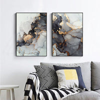 Thumbnail for Wall Art 60cmx90cm Black Splash 2 Sets Black Frame Canvas