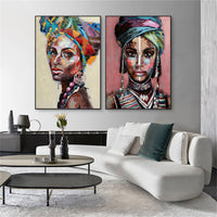 Thumbnail for Wall Art 90cmx135cm African women 2 Sets Black Frame Canvas