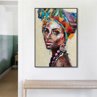 Thumbnail for Wall Art 100cmx150cm African women 2 Sets Black Frame Canvas