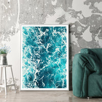 Thumbnail for Wall Art 70cmx100cm Blue Ocean White Frame Canvas