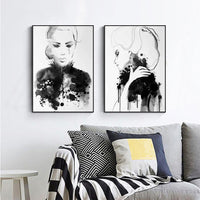 Thumbnail for Wall Art 80cmx120cm Watercolor Sketch 2 Sets Black Frame Canvas