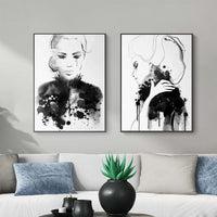 Thumbnail for Wall Art 50cmx70cm Watercolor Sketch 2 Sets Black Frame Canvas