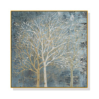 Thumbnail for Wall Art 50cmx50cm Forest In The Twilight Trees Gold Frame Canvas