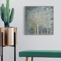 Thumbnail for Wall Art 70cmx70cm Forest In The Twilight Trees Gold Frame Canvas