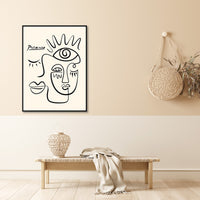 Thumbnail for Wall Art 90cmx135cm Line Art By Pablo Picasso Black Frame Canvas