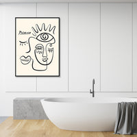 Thumbnail for Wall Art 60cmx90cm Line Art By Pablo Picasso Black Frame Canvas