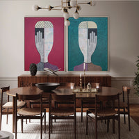 Thumbnail for Wall Art 70cmx100cm Abstract Man And Woman 2 Sets Gold Frame Canvas