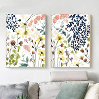 Thumbnail for Wall Art 50cmx70cm Flower Composition 2 Sets Gold Frame Canvas