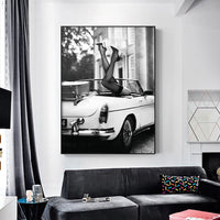 Thumbnail for Wall Art 40cmx60cm High Heels in Classic Car Black Frame Canvas